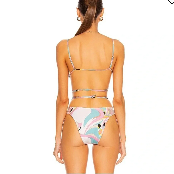 NWT MONICA HANSEN BEACHWEAR (revolve) Vintage Chic BOTTOMS Color: Pink Abstract - Picture 2 of 3